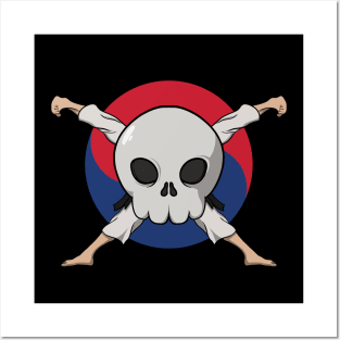 Taekwondo crew Jolly Roger pirate flag (no caption) Posters and Art